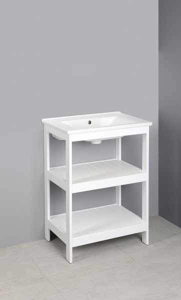 Aqualine ETIDE policová umyvadlová skříňka 61, 5x85x44 cm, bílá mat ET610