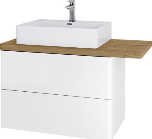 Mereo Siena, koupelnová deska na skříňku, dub masiv, 100 cm, L/P, asymetrická, s výřezem na skříňku 80 cm CN482DA