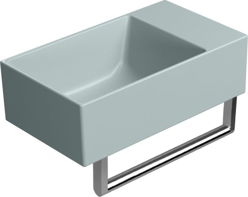GSI KUBE X keramické umývátko 40x23cm, bez otvoru, pravé/levé, ghiaccio mat 9484015