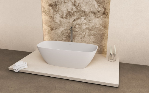 Polysan MEDINA volně stojící vana, solid surface, 165x70x52cm, bílá mat 92430