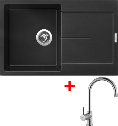 Granitový dřez Sinks ULTIMA 790 Pureblack + Vitalia G11826