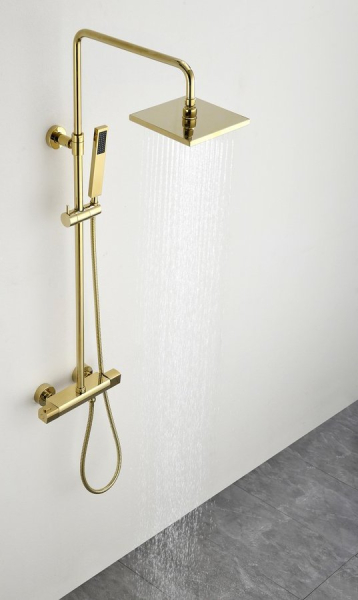 Sapho Sprchový sloup s termostatickou baterií, zlato SZ139