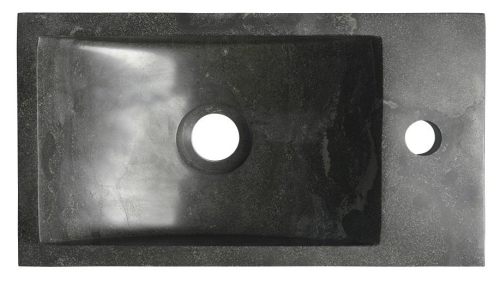 Sapho BLOK kamenné umývátko 40x22cm, baterie vpravo, antracit 2401-28