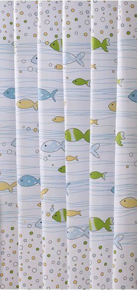 Aqualine Sprchový závěs 180x180cm, vinyl, ryby ZV024
