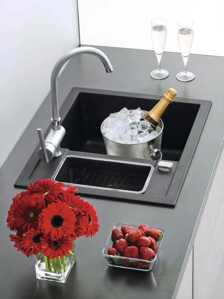 Granitový dřez Sinks CRYSTAL 615.1 Metalblack+VITALIA CR615174VICL
