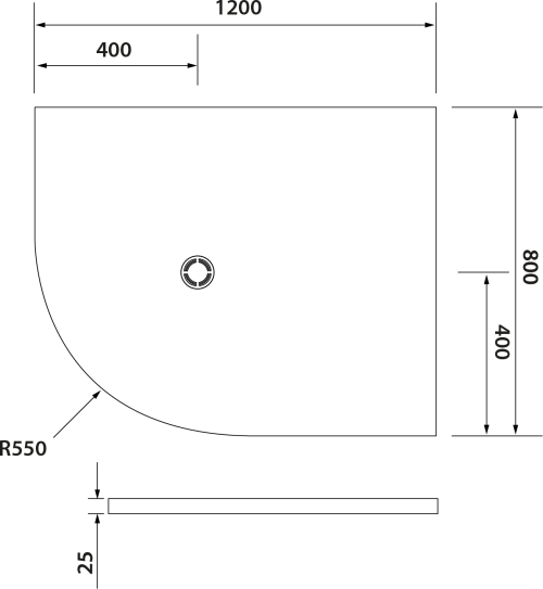 Polysan FLEXIA vanička z litého mramoru čtvrtkruh, s možností úpravy rozměru, 120x80cm, R550, pravá 91291