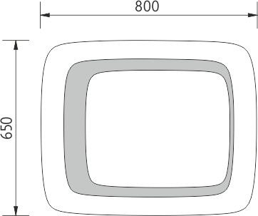 Nimco OBDELNÍKOVÁ - OSTRÉ ROHY LED zrcadlo 650x800 ZP 7001
