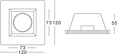 Sapho GIP podhledové sádrové svítidlo 120x120 mm, GU10, max 35W LDD475