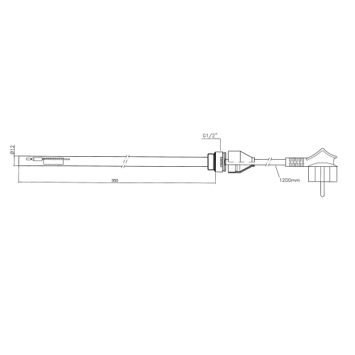 Aqualine Topná tyč, kroucený kabel, 300 W LT90300K