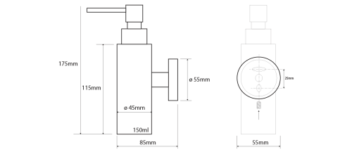 Sapho X-STEEL dávkovač mýdla 150ml, nerez mat XS100
