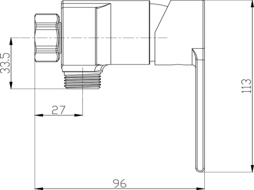 Mereo Sprchová nástěnná baterie, Dita, 150 mm, bez příslušenství, chrom CBE60103D
