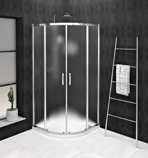 Gelco SIGMA SIMPLY čtvrtkruhová sprchová zástěna 800x800 mm, R550, sklo Brick GS6580