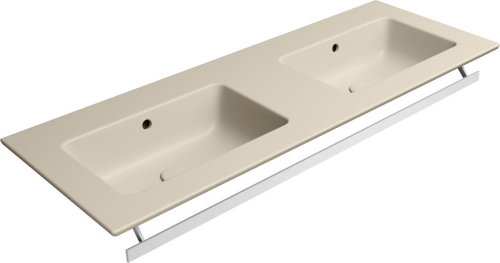 GSI PURA keramické dvojumyvadlo Slim 122x46cm, bez otvoru, creta mat 8888008