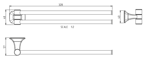 METAFORM AIDA dvojitý držák ručníků otočný 320mm, chrom AI021