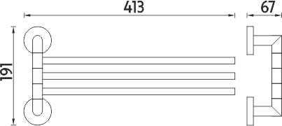 Nimco UNIX Držák na ručníky otočný, 41 cm UN 13096-3-26