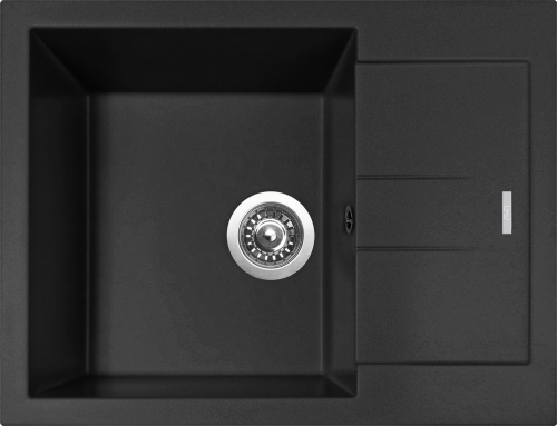 Granitový dřez Sinks AMANDA 650 Pureblack + Elasta nerez/černá G22826