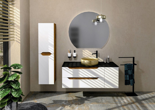 Sapho WAVE skříňka vysoká 40x140x20cm, levá/pravá, bílá/dub cuneo WA250-3025
