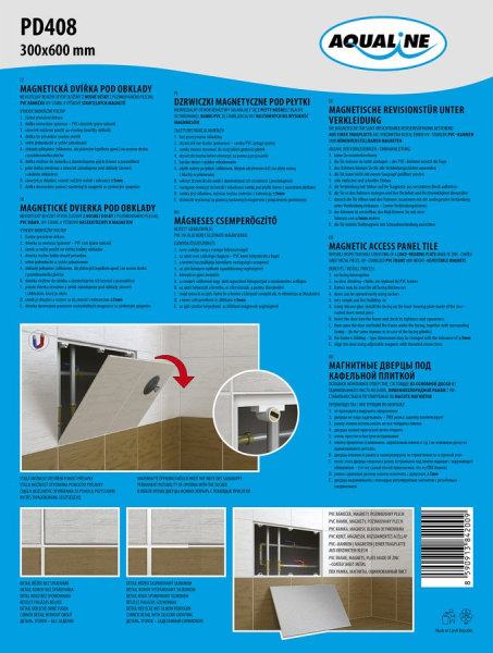 Aqualine Magnetická dvířka pod obklady 300x600 PD408