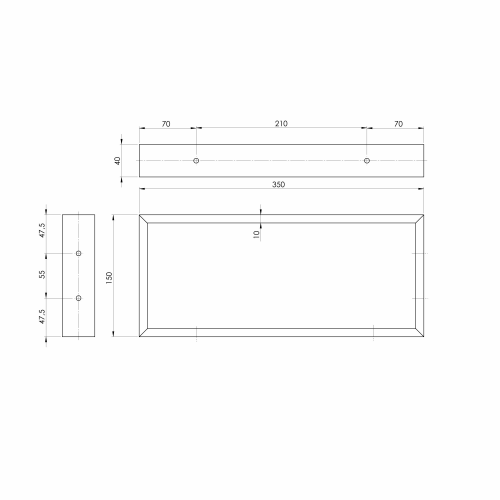 Sapho Podpěrná konzole 350x150x40mm, lakovaná ocel, zlato mat, 1 ks 30366