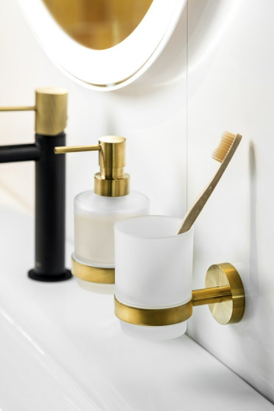 Sapho X-ROUND GOLD sklenka, mléčné sklo, zlato mat XR903GB