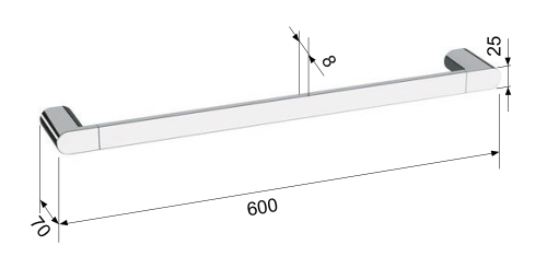 Sapho FLORI držák ručníků 600mm, černá mat RF009/15