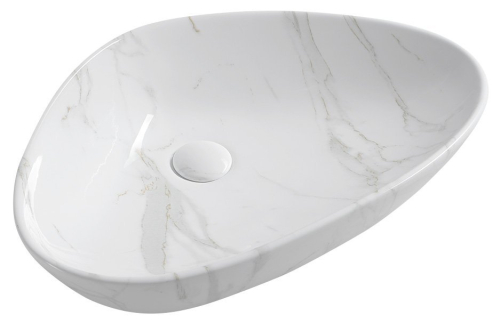 Sapho DALMA keramické umyvadlo na desku, 58, 5x39 cm, carrara MM217