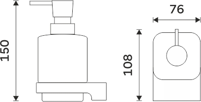 Nimco MAYA černá Dávkovač tekutého mýdla, pumpička mosaz MAC 29031C-T-90