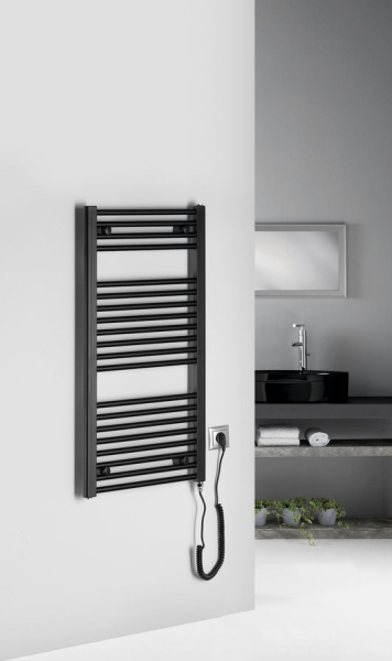 Aqualine DIRECT-E elektrické otopné těleso rovné 450x960 mm, 300 W, černá ILE94TB