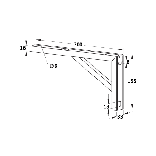 Sapho Podpěrná konzole 305x160x32mm, pozinkovaná ocel, 1 ks 30386
