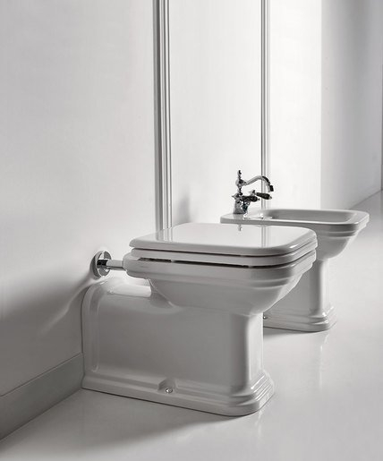 Kerasan WALDORF WC mísa stojící, 37x65cm, spodní/zadní odpad, bílá 411601