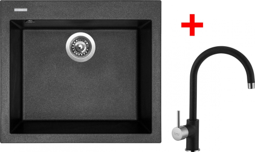 Granitový dřez Sinks CUBE 560 Metalblack + Vitalia GR G9574