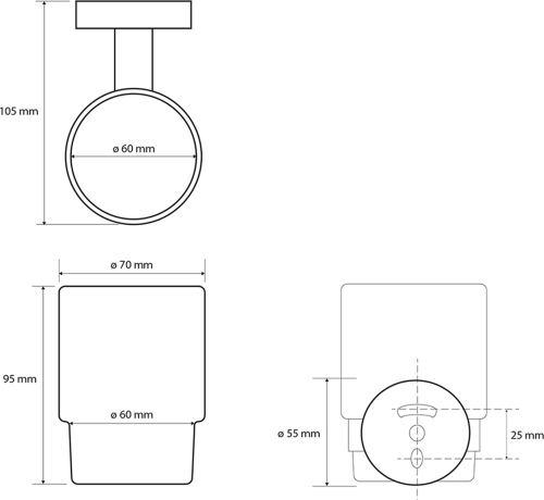 Sapho X-ROUND WHITE sklenka, mléčné sklo, bílá mat XR903W