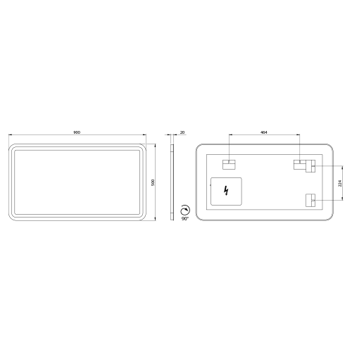 Sapho NYX zrcadlo s LED osvětlením 90x50cm NY090