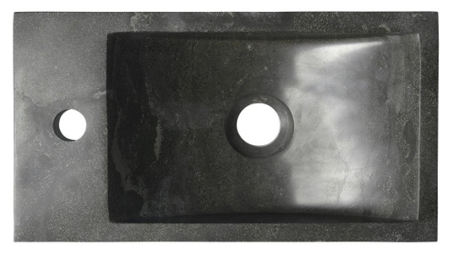 Sapho BLOK kamenné umývátko 40x22cm, baterie vlevo, antracit 2401-38