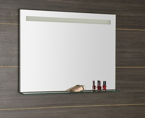 Sapho BRETO zrcadlo s LED osvětlením a policí 80x60, 8cm BT080