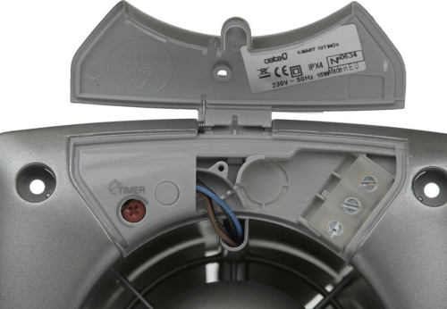 Cata X-MART 12T koupelnový ventilátor axiální s časovačem, 20W, potrubí 120mm, nerez mat 01051000