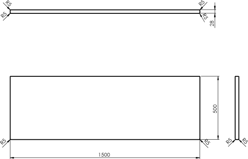 Sapho WOODY deska 1500x28x500mm, masiv přírodní dub WD150-70