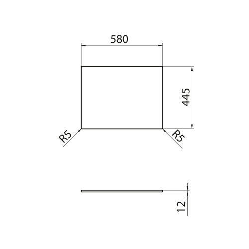 Sapho Deska Rockstone 580x12x445mm, bílá mat DTR58-0101