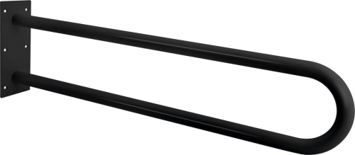 Sapho HANDICAP opěrné pevné madlo tvar U 600mm, černá mat XH538B