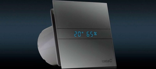 Cata E-120 GTH koupelnový ventilátor axiální s automatem, 6W/11W, potrubí 120mm, bílá 00901200