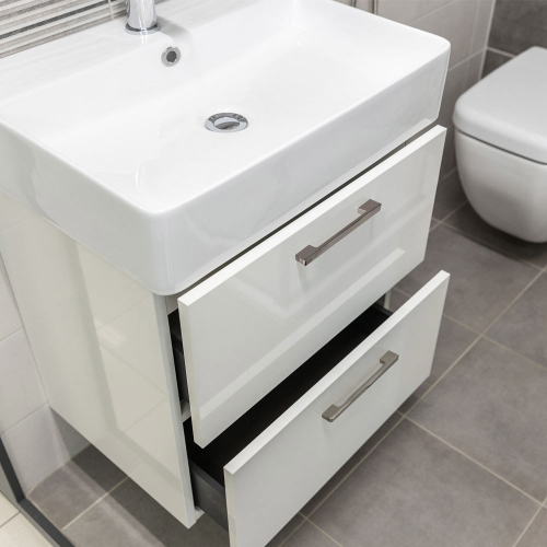 Mereo Leny, koupelnová skříňka s keramickým umyvadlem 50 cm, bíla, nové madlo CN810N