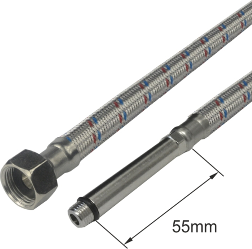Klum Připojovací hadice 8x12, FxM10, 3/8" x M10 x 55mm, 60 cm, nerez opletení CR288CC