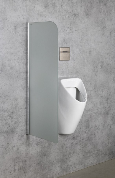 Sapho Dělící stěna mezi urinály 40x100cm, mléčné sklo PW140