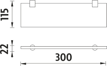 Nimco BORMO Police bez ohrádky, 30 cm BR 11091B-30-26