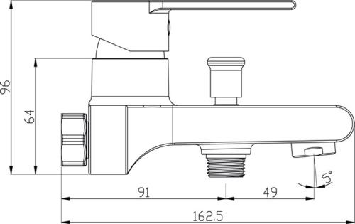 Mereo Vanová nástěnná baterie, Dita, 150 mm, bez příslušenství, chrom CBE90103D