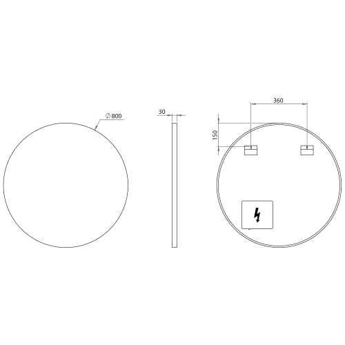 Sapho VELUR kulaté zrcadlo s LED podsvícením ø 80cm VE080
