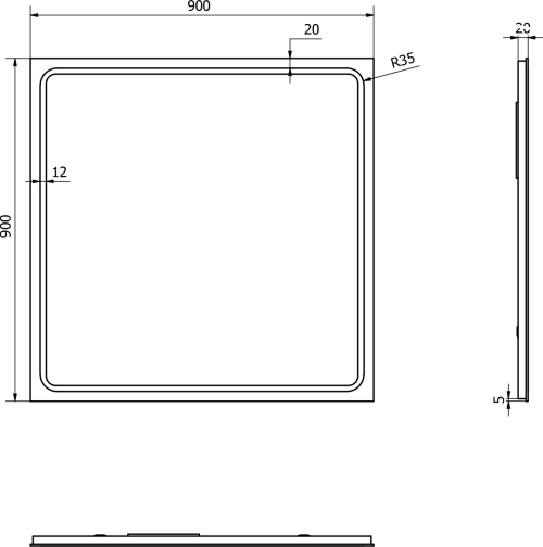 Sapho GEMINI zrcadlo s LED osvětlením 90x90cm GM092