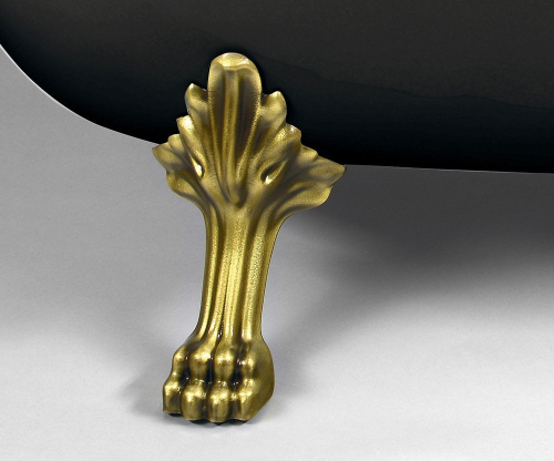 Polysan RETRO volně stojící vana 167, 5x76x71cm, nohy bronz, černá/bílá 72969
