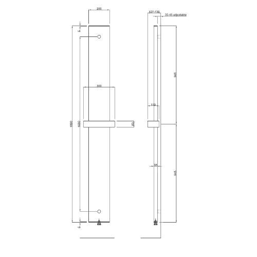 Ridea OTHELLO MONO SLIM hliníkové otopné těleso 300x1890mm, černá mat 2301189030SN