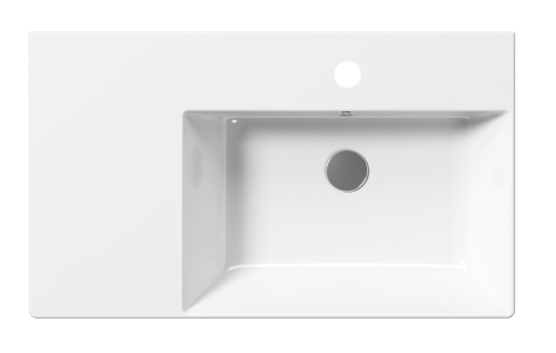 GSI KUBE X keramické umyvadlo 80x47cm, s odkládací plochou vlevo, bílá ExtraGlaze 9457111